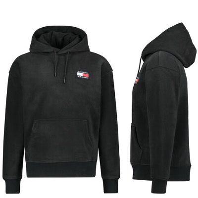 Tommy Hilfiger Jeans Herren Fleece Sweatshirt mit Kapuze in Schwarz für 97,72€ (statt 119€)