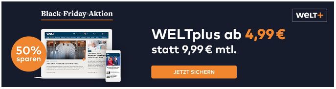 Black Freitag: WELTPlus Digital Abo (auch Premium) mit 50% Rabatt   mit Apple iPad 2020 ab 21,99€ mtl.