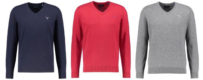 GANT Wollpullover mit V Neck in vielen Farben für 62,94€ (statt 79€)