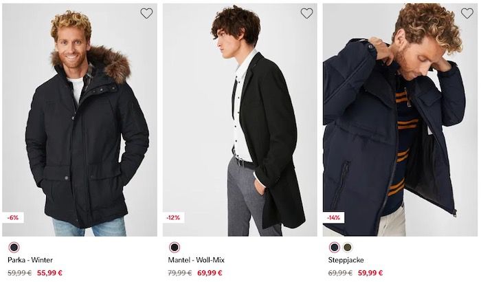 C&A BlackWeek: 20% Extra Rabatt auch auf alle reduzierten Jacken & Mäntel   ab 39€ keine VSK