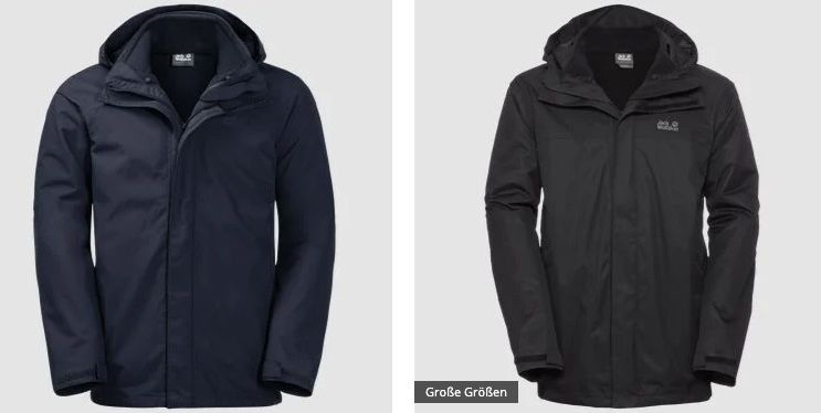 🔥 Endet morgen: Jack Wolfskin 20% Rabatt auf ALLE Jacken (außer Sale/Fleece)   z.B. Pouring Rain 3in1 für 132,53€ (statt 180€)