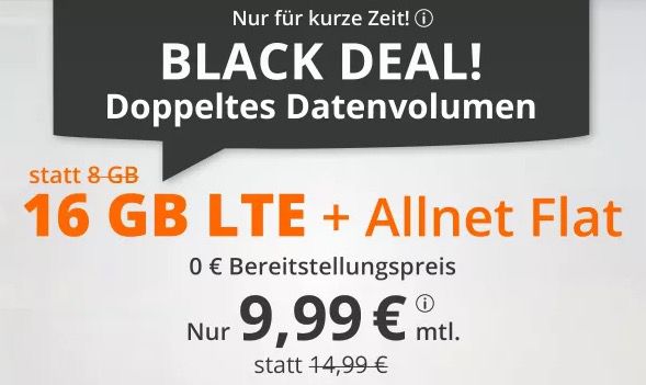 Vorbei! o2 Allnet Flat inkl. VoLTE & WLAN Call mit 16GB LTE für 9,99€   ohne Vertragslaufzeit