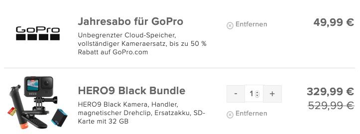 GoPro HERO9 Black Bundle mit viel Zubehör für 379,98€ (statt 430€)