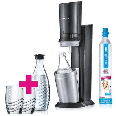 Sodastream B Waren Aktion   z.B. Crystal 2.0 mit 2 Karaffen + 2 Gläsern für 74,99€ (statt 95€)