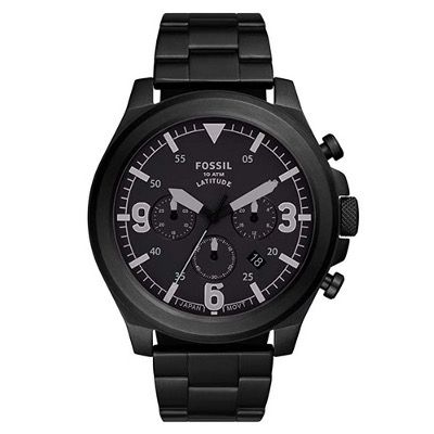 Fossil Latitude Chronograph in schwarzem Edelstahl für 65,80€ (statt 99€)