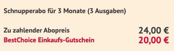 3 Ausgaben vom foto Magazin für 24€ + 20€ BestChoice Gutschein