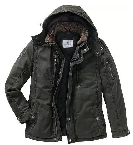 Glattsand Baumwoll Jacke im Used Look in Olivgrün für 85,10€ (statt 132€)