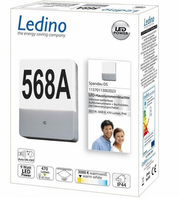 Ledino Spandau LED Hausnummernleuchte für 19,99€ (statt 39€)