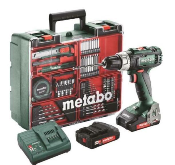 Metabo  BS 18L Akku Bohrschrauber Set 18V inkl. 2 x 2,0Ah Akkus + Zubehör Koffer für 134,91€ (statt 165€)