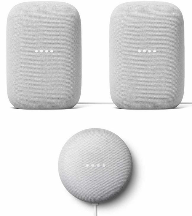 Google Nest Audio Doppelpack + Google Nest Mini + 6 Monate Spotify für 189€ (statt 227€)