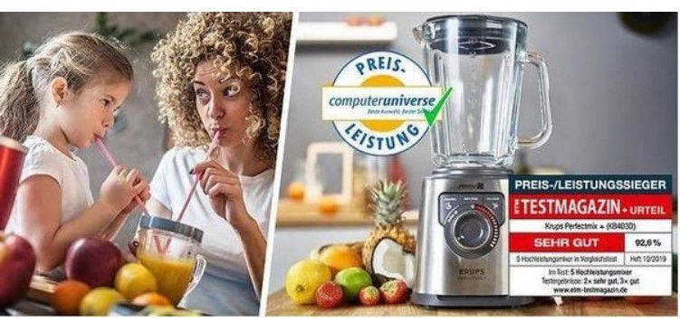 Krups KB403D High Speed Standmixer Perfect Mix+ für 84,03€ (statt 100€)