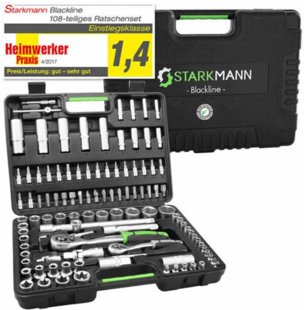 Starkmann Blackline 108 teiliger Steckschlüssel  u. Nußkasten für 36,99€ (statt 57€)