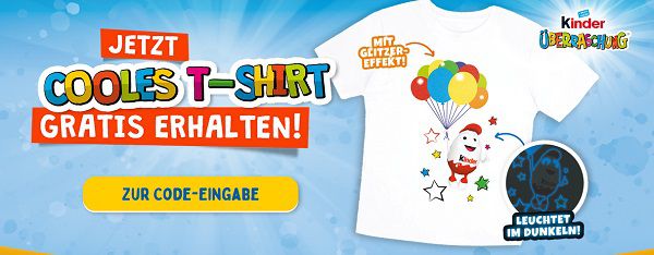 Gratis: T Shirt Aktion mit Kinderüberraschung