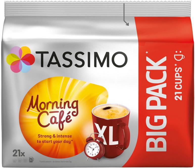 105er Pack Tassimo Morning Café XL Kaffee Kapseln für 17,95€ (statt 23€)