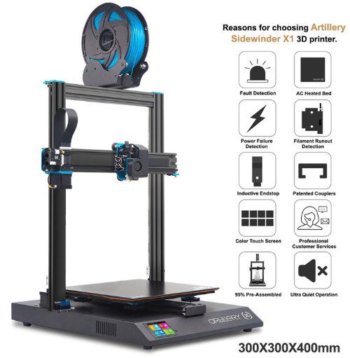 Artillery Sidewinder X1 V4   3D Drucker mit Direct Drive Extruder für 309,99€ (statt 339€)   aus PL