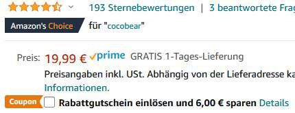 CocoBear Stirn Infrarotthermometer für Babys, Kinder & Erwachsene für 13,99€ (statt 20€)   Prime