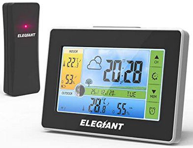 Elegiant EOX 9908 digitale Wetterstation mit Außensensor & Farbdisplay für 16,49€ (statt 30€)