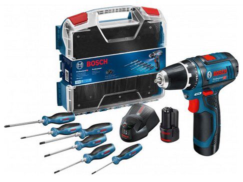 Bosch Professional GSR 12 V 15 Akku Bohrschrauber inkl. Zubehör, 2 Akkus & Koffer für 99,95€ (statt 122€)