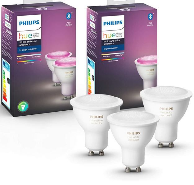 Philips Hue White & Color Ambiance 3er Pack GU10 Lampen für 89,99€ (statt 105€)