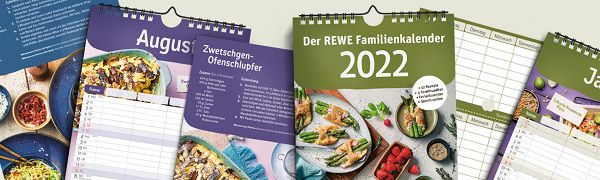 Kostenloser Rewe Familienkalender 2022   ab jetzt in den Märkten verfügbar