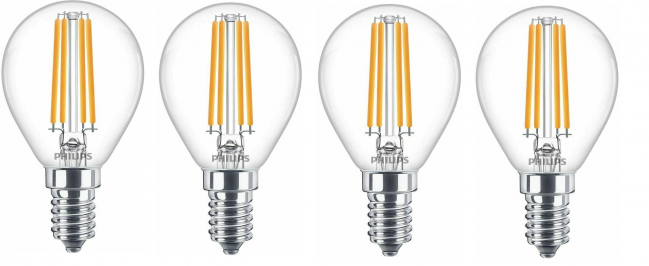 4er Pack Philips E14 LED 6,5W Leuchtmittel für 9,99€ (statt 28€)