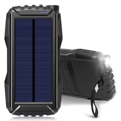 Elzle Solar Power Bank 25000mAh mit doppeltem 2,1 A USB Ausgang und Taschenlampen LED für 21,49€ (statt 43€)