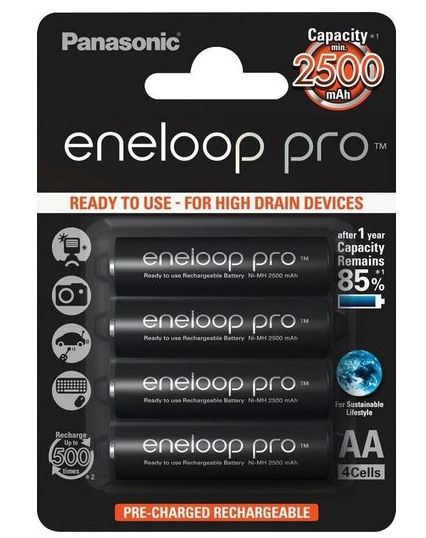 4er Pack Panasonic eneloop Pro AA mit je 2.500 mAh ab 13€ (statt 18€)