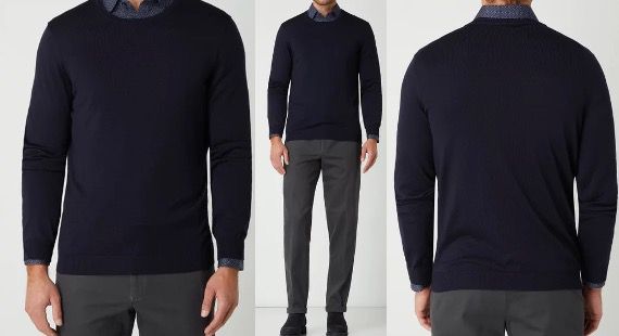 JOOP! Collection Pullover Dannie aus Merinowolle in Marineblau für 59,99€ (statt 80€)