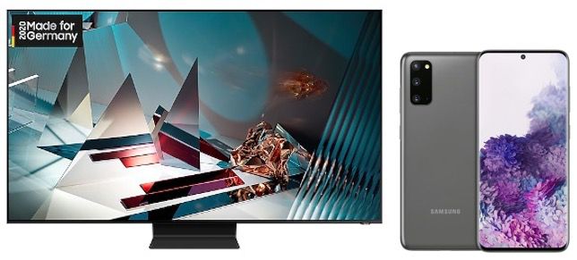 Samsung Fernseher kaufen + Galaxy S20 geschenkt   z.B. 65 QLED 8K Q800T (2020) für 2.999€ (statt 3.495€)