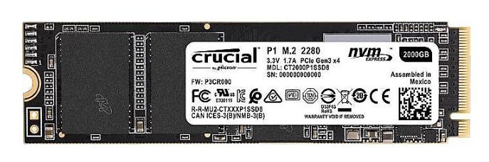Crucial P1 2TB PCIe NVMe M.2 SSD für 144,90€ (statt 199€)
