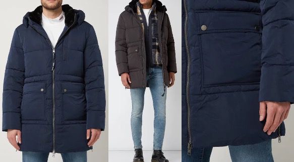 Tommy Hilfiger Jeans Parka mit Wattierung in Schwarz oder Marineblau für 174,79€ (statt 280€)