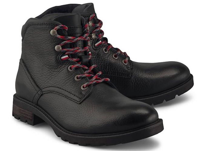 Tommy Hilfiger Textured Lace Up Leder Boots für 61,20€ (statt 100€)