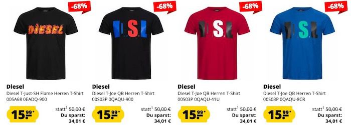 Diesel T Shirts ab je nur 15,99€ + versandkostenfrei