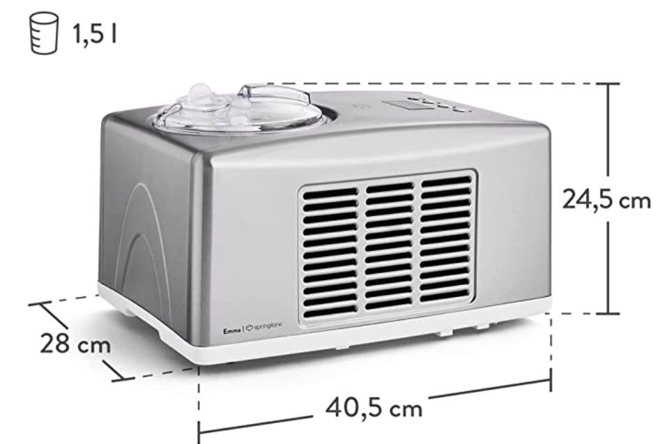 B Ware: Emma Eismaschine mit Kompressor 1,5 Liter für 162,99€ (statt neu 228€)