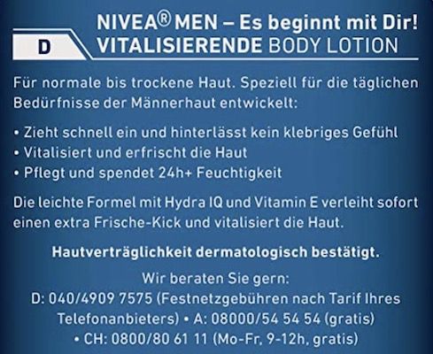 3x Nivea Men vitalisierende Body Lotion (250ml) ab 4,12€ (statt 9€)