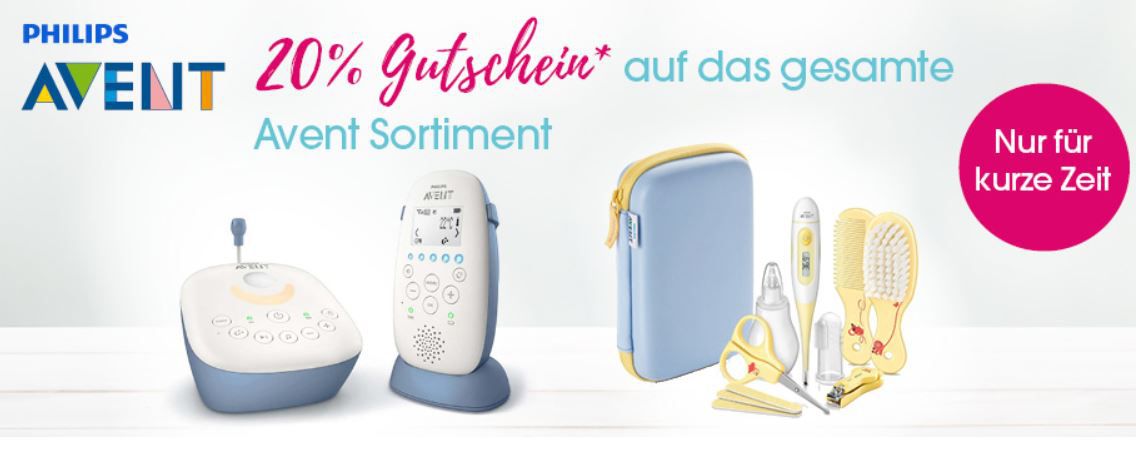 Babymarkt: Philips Avent mit 20% Rabatt z.B. Avent DECT Babyphone SCD502 für 33,52€ (statt 46€)