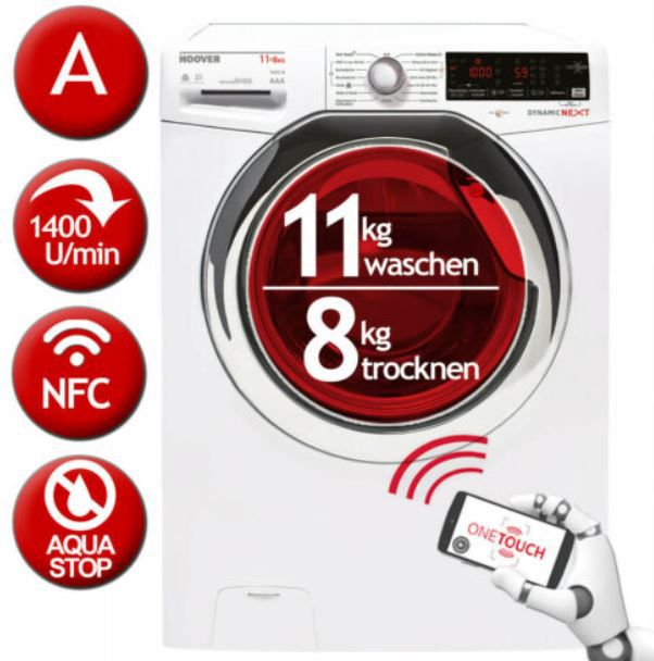 HOOVER Dynamic Next WDXOA 11/8kg Waschtrockner für 379,90€ (statt 436€)