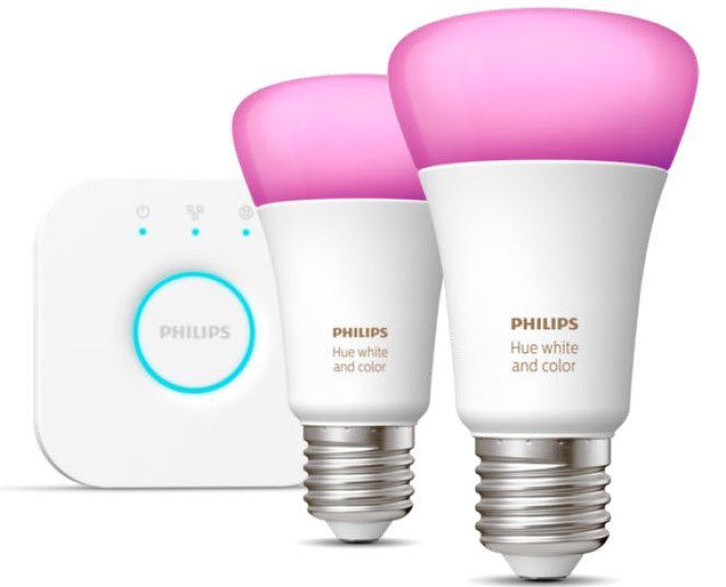 Philips hue White & Color Ambiance Starter Set: 2 x E27 + Bridge für 89€ (statt 100€)