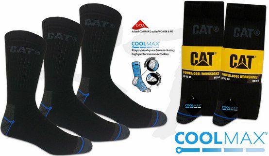 12 Paar Caterpillar CAT Power&Cool Arbeitssocken für 34,90€ (statt 40€)