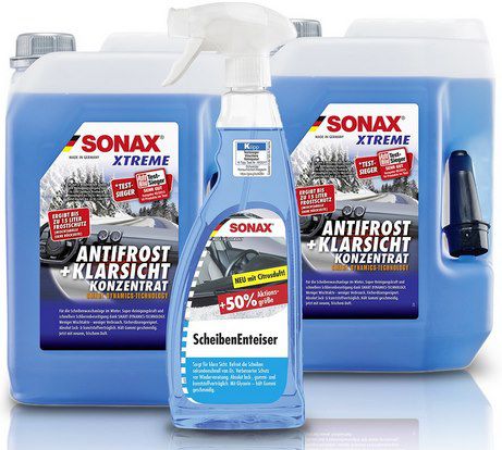 2x 5L Sonax Xtreme AntiFrost & KlarSicht Konzentrat + Scheibenenteiser (750ml) für 31,19€