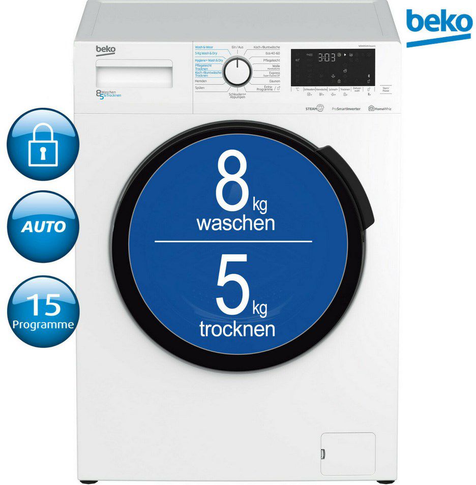 BEKO WDW 85141 Steam Waschtrockner für 359,91€ (statt 628€)