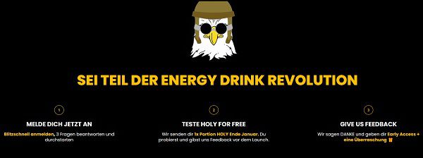 Energy Drink kostenlos „Holy Energy“ ausprobieren