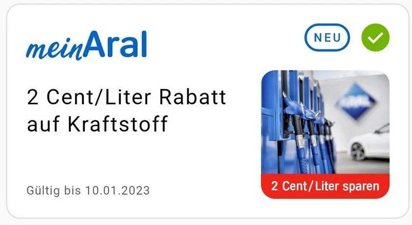 Aral: 2 Cent pro Liter sparen oder 10fach Payback