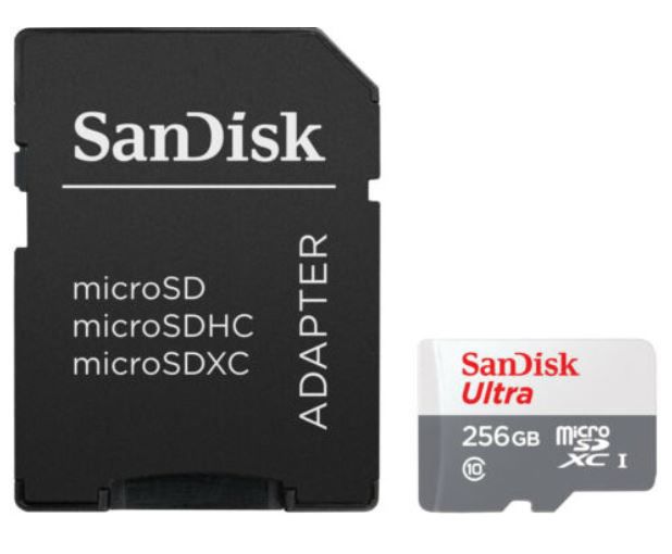 SanDisk Ultra MicroSDXC Speicherkarte 256GB + Adapter für 22€ (statt 27€)