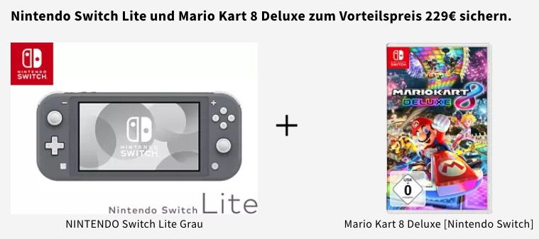 Nintendo Switch Lite inklusive Mario Kart 8 Deluxe ab 219€ (statt 239€)