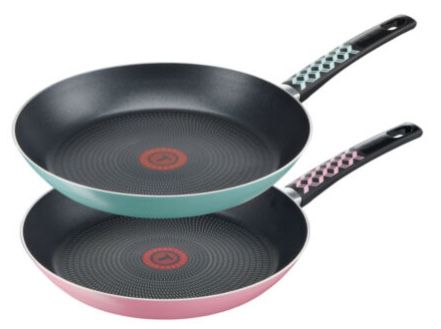 2er Set Tefal Bratpfanne 28cm in Türkis und Rosa für 24,95€ (statt 35€)