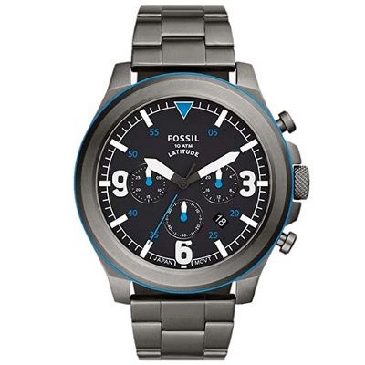 FOSSIL Chronograph Latitude FS5753 aus grauem Edelstahl für 63,92€ (statt 119€)