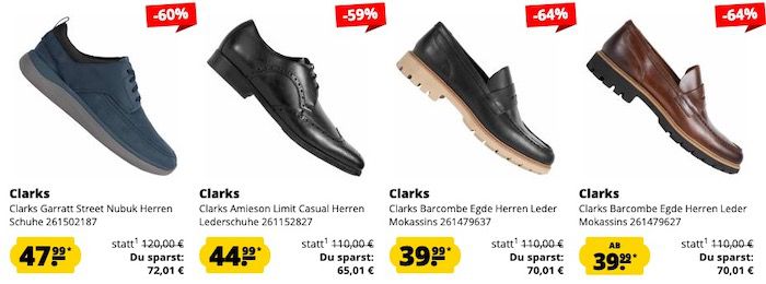 Clarks Schuh Sale bei Sportspar.de   z.B. Clarks Amieson Limit Casual für 48,94€ (statt 65€)