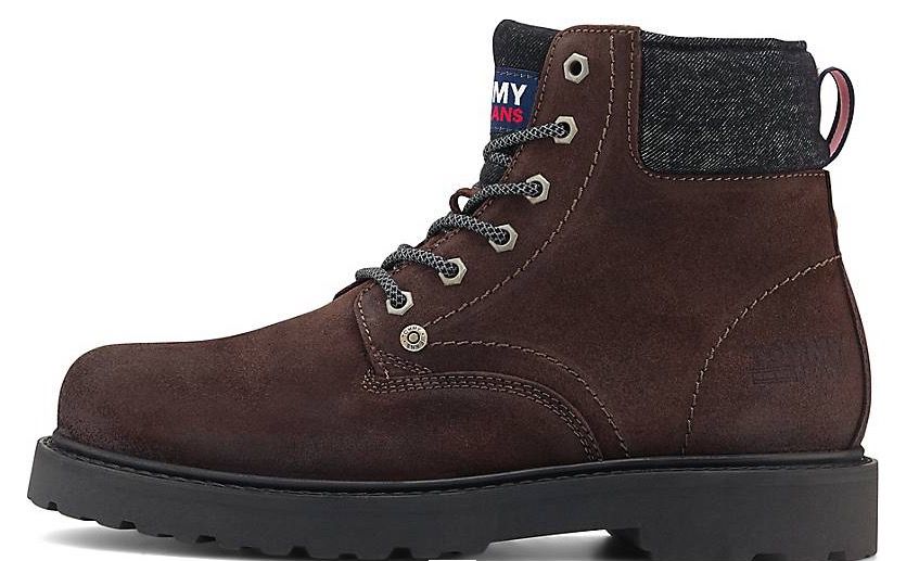 Tommy Jeans Schnür Leder Boots in Mittelbraun für 63,71€ (statt 90€)