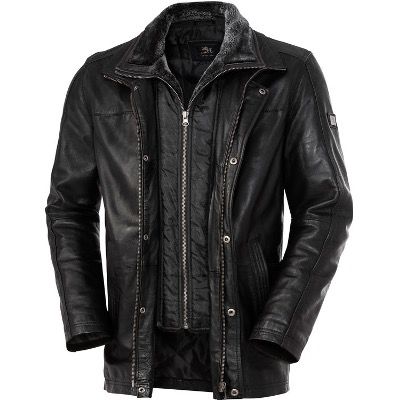 Otto Kern Herren Lederjacke aus Lammnappa in Schwarz für 186,75€ (statt 249€)